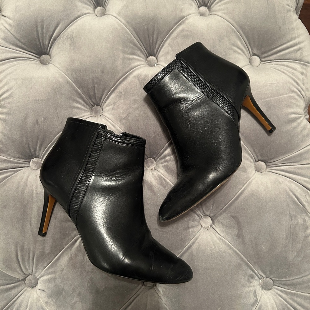 Coach Black Leather Ankle Boots
